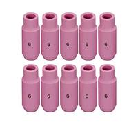 RIVERWELD Buse en alumine et cuves céramiques pour soudure TIG Buses 10N48, 6# avec orifice de 9,5mm - Pour chalumeau de soudure TIG QQ300, PTA, DB, SR, WP 17, 18, 26 - Pack de 10