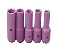 RIVERWELD buses en céramique d'alumine TIG 10N50L #4 6.5mm, 10N49L 5#8.0mm, 10N48L 6# 9.5mm, 10N47L 7# 11.0mm, 10N46L 8# 12.5mm pour QQ300 PTA DB SR WP 17 18 26 Torche de soudage TIG 5pcs