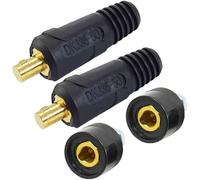 RIVERWELD Câble pour Torche de Soudage TIG eu de Fiche et Prise pour Connecteur de Soudage DKJ35-50 & DKZ35-50 315A Connecteur Raccord Rapide style Dinse en Couleur Noire 4 pièces