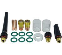 RIVERWELD Corps de Collet Diffuseur de Gaz Compact 17GL116 10N23S 1,6mm 17GL332 10N24S 2,4mm Coupelles-Buses en Quartz Transparent #10 16mm pour SR WP 17 18 26 Torche de Soudage TIG 16pcs