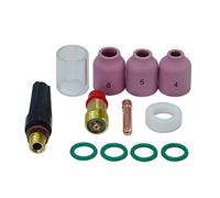 RIVERWELD Corps de Collet Diffuseur de Gaz Compact 17GL116 10N23S 1,6mm Coupelles-Buses en Quartz Transparent #10 16mm Buses D'alumine 53N pour SR WP 17 18 26 Torche de Soudage TIG 12pcs