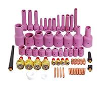 RIVERWELD Corps de Collet Diffuseur de Gaz TIG Jumbo Grand Diamètre Buses en Alumine Coupes en Céramique 45V 13N 796F 53N série Kit d'assortiment pour SR WP 9 20 25 Torche de Soudage TIG 63pcs