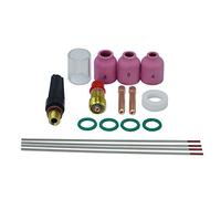 RIVERWELD Corps de Collet Diffuseur Gaz Compact 17GL116 10N23S Coupelles-Buses en Quartz Transparent #10 Électrode tungstène 2% thorium pour SR WP 17 18 26 Torche de Soudage TIG 17pcs