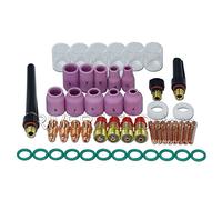 RIVERWELD Corps de Collet pour Diffuseur de Gaz Compact 17CB20 17GL Buses D'alumine 13N série Coupelles-Buses en Quartz Transparent #10 16.0mm pour SR WP 17 18 26 Torche de Soudage TIG 49pcs