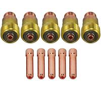 RIVERWELD Corps de Collet pour Diffuseur de Gaz Compact TIG 17GL116 10N23S 1.6mm kit d'assortiment pour QQ300 PTA DB SR WP 17 18 26 Torche de Soudage TIG 10pcs