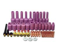 RIVERWELD Corps de Collet pour Diffuseur de Gaz TIG 10N 45V Série Grand Diamètre Long Buses en Céramique D'alumine 10N 54N Série pour QQ300 DB SR WP 17 18 26 Torche de Soudage TIG 50pcs