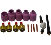 RIVERWELD Corps de Collet pour Diffuseur de Gaz TIG 45V 13N Jumbo Grand Diamètre Buses en Alumine Coupes en Céramique 57N 53N Isolantes 54N63-20 pour SR WP 9 20 25 Torche de Soudage TIG 17pcs