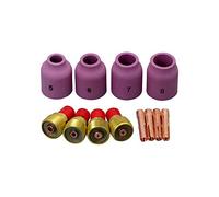 RIVERWELD Corps de Collet pour Diffuseur de Gaz TIG 45V 13N série Buses en Alumine Coupes en Céramique 53N59 5#, 53N60 6#, 53N61 7#, 53N61S 8# pour SR WP 9 20 25 Torche de Soudage TIG 12pcs
