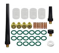 RIVERWELD Corps de Collet pour Diffuseur de Gaz TIG 45V 13N série Coupes en Verre Transparent Buse en Quartz #10 16,0mm Isolantes d'étanchéité 598882 pour SR WP 9 20 25 Torche de Soudage 36pcs