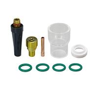 RIVERWELD Corps de Collet pour Diffuseur de Gaz TIG 45V44 13N23 2,4mm Coupes en Verre Transparent Buse en Quartz #12 20.0mm 41V35 598882 pour SR WP 9 20 25 Torche de Soudage TIG 9pcs