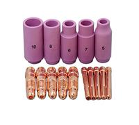 RIVERWELD Corps de Collet TIG 10N série Buses en Céramique D'alumine 10N45 10#, 10N46 8#, 10N47 7#, 10N46 8#, 10N45 10# kit pour QQ300 PTA DB SR WP 17 18 26 Torche de soudage TIG 15pcs
