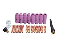 RIVERWELD Corps de collet TIG 10N30 10N22 1.0mm, 10N31 10N23 1.6mm, 10N32 10N24 2.4mm 10N28 10N25 3.2mm buses en céramique d'alumine pour QQ300 SR WP 17 18 26 Torche de soudage TIG 28pcs