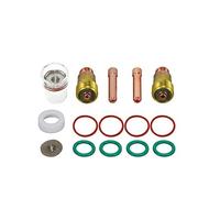 RIVERWELD Corps de Collet Trapus pour Diffuseur de Gaz 17GL116 10N23S 1,6mm, 17GL332 10N24S 2,4mm Coupes en Verre Transparent Buse en Quartz 12# pour SR WP 17 18 26 Torche de Soudage TIG 18pcs