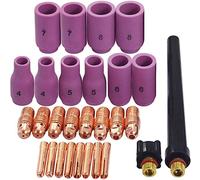 RIVERWELD Corps de Pince pour Soudage TIG 13N21 13N26, 13N22 13N27, 13N23 13N28, 13N24 13N29 Buses en Alumine Coupes en Céramique 13N série pour SR WP 9 20 25 Torche de Soudage TIG 28pcs