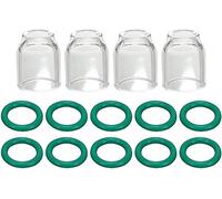 RIVERWELD Coupes en Verre Transparent Buse en Quartz 53N60 6# 9.5mm Orifice pour SR WP 9 17 18 20 25 26 Torche de Soudage TIG 2pcs