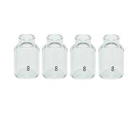 RIVERWELD Coupes en Verre Transparent Buse en Quartz 53N61S 8# 12.5mm 53NQ61S-8# pour SR WP 9 17 18 20 25 26 Torche de Soudage TIG 4pcs