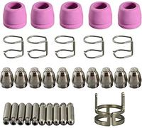 RIVERWELD Électrode à plasma WSD-60P AG-60P Busse de 0,9 mm Busse en alumine de 40A Cuves céramiques avec rainure Kit coupeuse à plasma CUT-60 et LGK-60 Démarrage à arc pilote 31 pièces