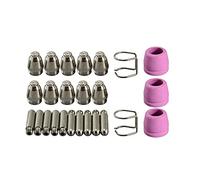 RIVERWELD Électrode à plasma WSD-60P AG-60P Busse de 0,9 mm Busse en alumine de 40A Cuves céramiques avec rainure Kit coupeuse à plasma CUT-60 et LGK-60 Démarrage à arc pilote 25 pièces