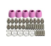 RIVERWELD Électrode à plasma WSD-60P AG-60P Busse de 0,9 mm Busse en alumine de 40A Cuves céramiques avec rainure Kit coupeuse à plasma CUT-60 et LGK-60 Démarrage à arc pilote 40 pièces