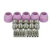 RIVERWELD Électrode à plasma WSD-60P AG-60P Busse de 1,2 mm Busse en alumine de 60A Cuves céramiques avec rainure Kit coupeuse à plasma CUT-60 et LGK-60 Démarrage à arc pilote 25 pièces