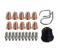 RIVERWELD Électrode au plasma PR0110 Pointe au plasma 0.65 PD0116-06 Guide d'écart CV0010 Chapeau de retenue de buse extérieure PC0116 Kit assorti pour torche coupe-plasma S45, 22 pièces