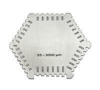 RIVERWELD Jauge d'Épaisseur Hexagonale Peigne pour Film Humide 25-3000 µm - Mesure Peinture, Revêtements Vernis Autocollant/Portable