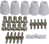 RIVERWELD Kit Consommables Nickelés pour Torche Plasma PT-31 LG-40/JG40 Buse 18866L Électrode 18205L Céramique 18204 Pour Découpeurs Cut 40, Cut 50 et CT-312 30 pièces