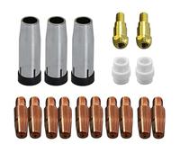 RIVERWELD Kit de 17 pointes de contact MIG 24KD M6 1,2 mm 140.0379 | Avec buse à gaz conique 145.0080, porte-embout de contact 142.0003 012.0183 pour torche de soudage MAG MB24
