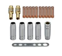 RIVERWELD Kit de 18 pointes de contact MIG 15AK 140.0008 M6 0,6 mm | Avec porte-embouts diffuseur 002.0078 et buse à gaz conique 145.0075 pour torche de soudage MAG MB15