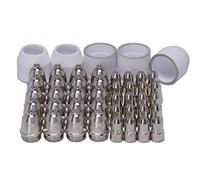RIVERWELD Kit de consommables pour torche plasma P-80 Buses TET01110 1,1mm 60A Électrodes avec fil d'hafnium TET02033 Buses en alumine + capuchons céramiques argentés TGN02004 45 pièces
