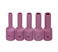 RIVERWELD Lentille de gaz TIG Buses en Alumine Coupes en Céramique Grand Diamètre Longues 54N14L 8L, 54N15L 7L, 54N16L 6L, 54N17L 5L, 54N18L 4L pour SR WP 17 18 26 Torche de Soudage TIG 5pcs