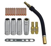 RIVERWELD MIG MAG Co2 Électrodes Contact M6 140,0008 0,6mm Buse Conique Gaz 145.0075 Support Pointe de Soudure 002.0078 Col de Torche 002.0009 pour Torche de soudure 15AK MB15 CO₂ 18 pièces