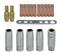RIVERWELD MIG MAG Co2 Électrodes Contact M6 140,0059 0,8mm Buse Conique Gaz 145.0075 Support Pointe de Soudure 002.0078 pour Torche de soudure 15AK MB15 CO₂ 18 pièces