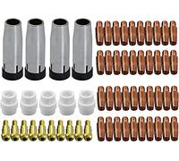 RIVERWELD MIG MAG Électrodes Contact M6 1,2mm 140.0379 Buse Conique Gaz 145.0080 Pointe de Soudure 142.0003 Buse Diffuseuse Gaz en Céramique 012.0183 pour torche de soudure 24KD MB24 CO2 59pcs