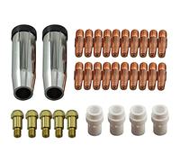 RIVERWELD MIG MAG Électrodes Contact M8 140.0313 1,0mm Buse Conique Gaz 145.0078 Pointe de Soudure 142.0020 Buse Diffuseuse Gaz Céramique 014.0023 pour torche de soudure 36KD MB36 Co² 31pcs