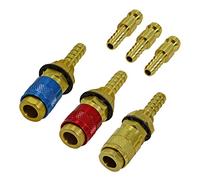 RIVERWELD Raccord de connecteur rapide refroidi par eau et adaptateur de gaz pour PTA DB SR WP 9 17 18 26 Chalumeau de soudage TIG, Couleurs Rouge, Bleu et Or 3 Pces
