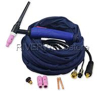 RIVERWELD SR WP 17 17F Torche TIG complète à tête flexible style européen refroidie à air 150A, câble électrique 10mm², connecteur DKJ10-25mm M16x1.5 bipolaire, longueur 4m