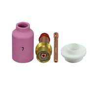 RIVERWELD TIG Lentille à Gaz Corps de Pince Buse Alumine Grand diamètre 45V26 10N24 2.4mm Buse en alumine Coupes en céramique 54N15 7# 11.0mm pour SR WP 17 18 26 Torche de soudage TIG 4pcs