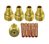 RIVERWELD TIG Lot de 10 colliers de serrage à gaz 45V44 13N23 (3/32" et 2,4 mm) - Tailles assorties - Pour torche de soudage TIG SR DB PTA WP 9 20 25