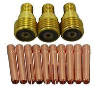 RIVERWELD TIG Lot de 13 colliers de serrage pour lentilles à gaz 45V45 13N24 (1/8" et 3,2 mm) Tailles assorties pour torche de soudage TIG SR DB PTA WP 9 20 25 TIG