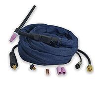 RIVERWELD WP-9F SR-9F Torche de Soudage TIG Complète à Tête Flexible Refroidie à air 125A, Câble Electrique 10mm², Connecteur M16x1.5 bipolaire CK10-25mm, Longueur 3.8m