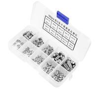 Rivet, 160pcs M2-M5 Acier inoxydable Tête ronde Tige moletée Rivets solides Assortiment Ensemble vis Vis Tige moletée Rivet