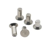 Rivet à tête plate, M2-M6 304 Rivets solides fraisés plats en acier inoxydable auto-bouchant GB869 paquet(5mm,M4 10pcs)