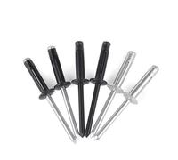 Rivet aveugle, Lanterne pliante multicolore M3.2-M6.4, Rivets aveugles en alliage d'aluminium, griffe de traction, assortie(M4.8 X 20.6 (20pcs),Full Black Aluminum)