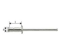 Rivet aveugle multiserrage alu standard tête semi-bombée 4x13mm (Par 1000) G