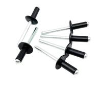 Rivet aveugle, Rivets aveugles en acier aluminium à grande tête bride noir 3,2-6,4 mm 75 pièces(8mm,20Pcs (M5mm))