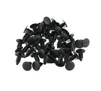 Rivet Clips Plastique,KIMISS 50 pièces Clips Plastique Rivet Carrosserie Garniture Garniture de Retenue de Fixation de rivet Pare-chocs de Voiture Push Pin Clip Noir