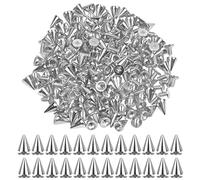 Rivet Cône Cuir Rivets Punk en Métal 100 Pcs 7x10mm Bullet Stud Spike Rivets Clous Rivets à Pointes Decorative Rivet Spikes Goujons pour Maroquinerie Vêtement Chaussure Sac Ceinture Décoration, Argent