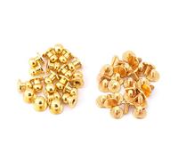 Rivet Couture en Laiton Massif, Boutons Goujons en Cuivre pour BRICOLAGE Cuir Ceinture Sac à Main, 20Pcs Outils de Pose