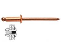 Techman - 50 rivets cuivre / acier à tête plate Ø 4 x 12 mm G